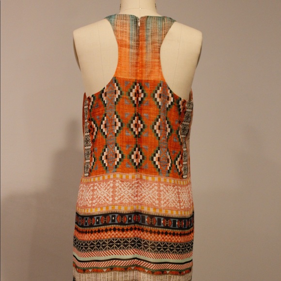 Sleeveless silky multi print dress - Picture 2 of 2